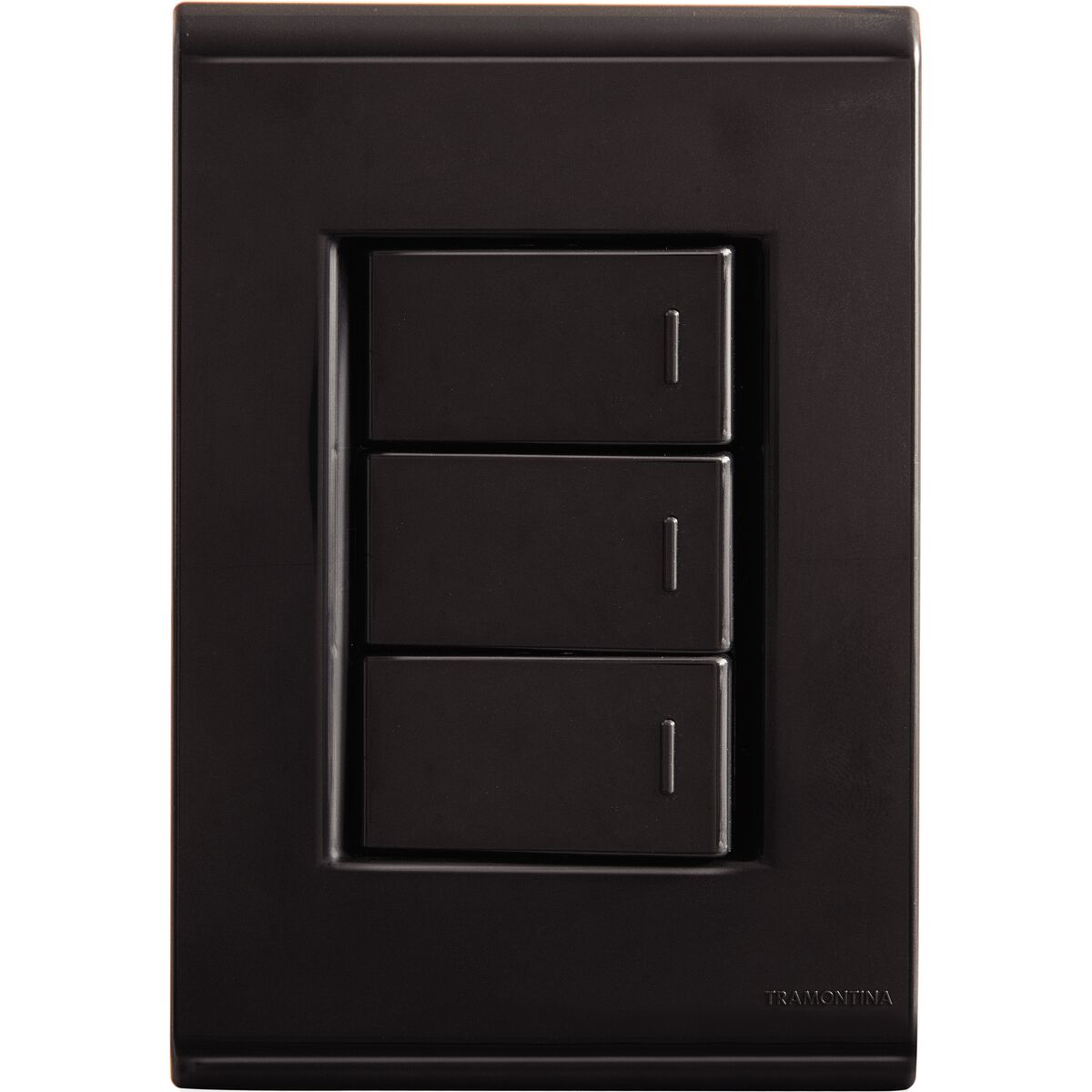 Conjunto 4x2 com 3 interruptores simples 10 a 250 v liz grafite - Tramontina