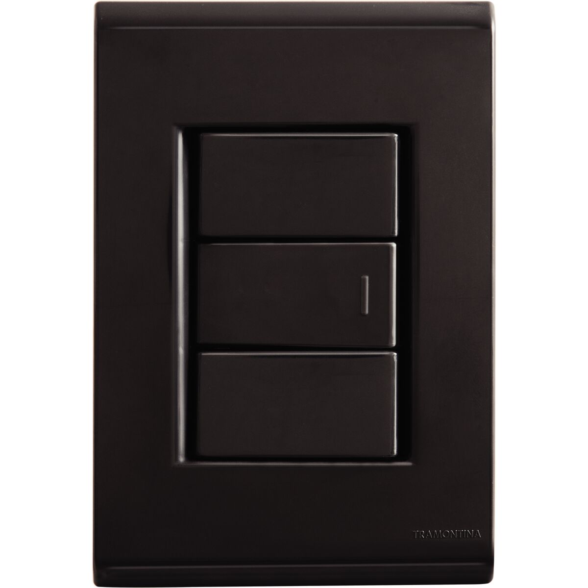 Conjunto 4x2 com 1 interruptor simples 10 a 250 v liz grafite - Tramontina